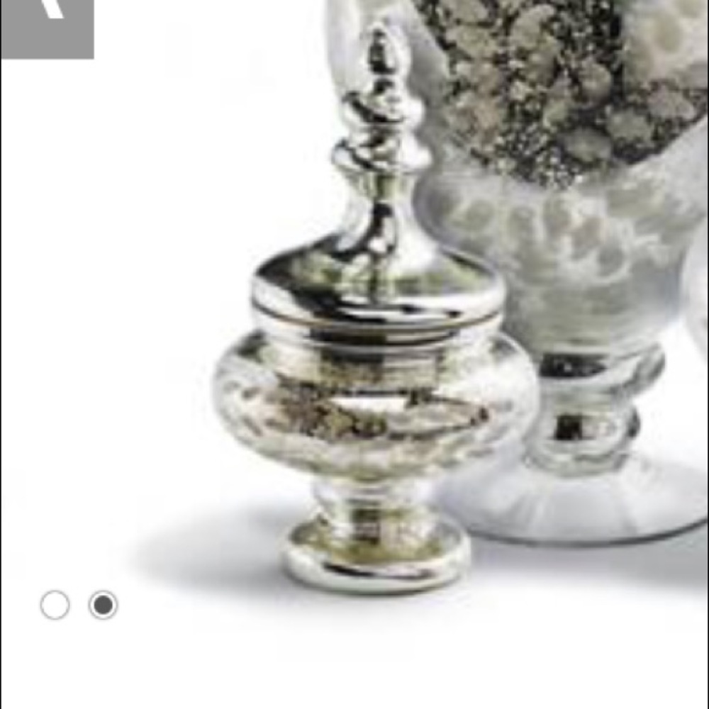 Front gate Mercury Glass Bon Bon Jar NIB  1 small lowest price no offers